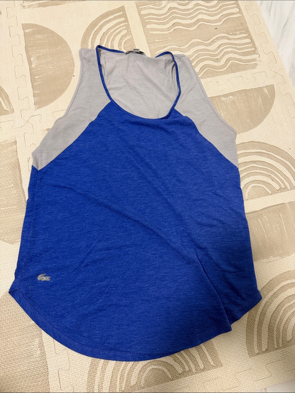 Lacoste Royal Blue with Light Gray Racerback Tank